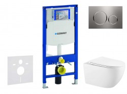 GEBERIT - Duofix Set předstěnové instalace, klozetu Gaia a sedátka softclose, tlačítko Sigma20, nerez (SANI11CA6102)