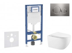 GEBERIT - Duofix Set předstěnové instalace, klozetu Gaia a sedátka softclose, tlačítko Sigma20, nerez (SANI11CA6102B)