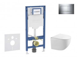 GEBERIT - Duofix Set předstěnové instalace, klozetu Gaia a sedátka softclose, tlačítko Sigma30, chrom/chrom mat (SANI11CA1127B)
