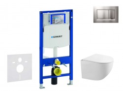 GEBERIT - Duofix Set předstěnové instalace, klozetu Gaia a sedátka softclose, tlačítko Sigma30, chrom mat/chrom (SANI11CA1128)