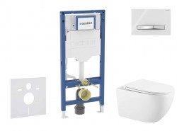 GEBERIT - Duofix Set předstěnové instalace, klozetu Gaia a sedátka softclose, tlačítko Sigma50, chrom/alpská bílá (SANI11CA3141B)