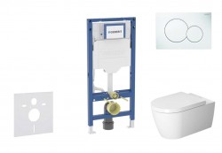 GEBERIT - Duofix Set předstěnové instalace, klozetu ME by Starck a sedátka softclose, tlačítko Sigma01, alpská bílá (SANI11CP3108)