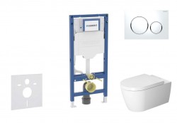 GEBERIT - Duofix Set předstěnové instalace, klozetu ME by Starck a sedátka softclose, tlačítko Sigma20, bílá/lesklý chrom (SANI11CP3111)