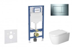 GEBERIT - Duofix Set předstěnové instalace, klozetu ME by Starck a sedátka softclose, tlačítko Sigma20, lesklý chrom/matný chrom (SANI11CP1113)