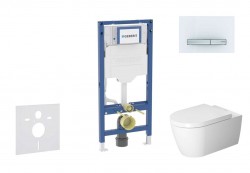 GEBERIT - Duofix Set předstěnové instalace, klozetu ME by Starck a sedátka softclose, tlačítko Sigma50, alpská bílá (SANI11CP3115)