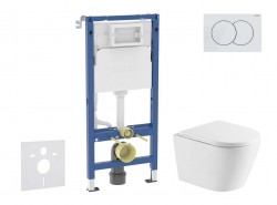 GEBERIT - Duofix Set předstěnové instalace, klozetu Nefia a sedátka softclose, tlačítko Delta01, alpská bílá (SANI11CA31109)
