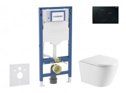 GEBERIT - Duofix Set předstěnové instalace, klozetu Nefia a sedátka softclose, tlačítko Sigma01, černá (SANI11CA5167)