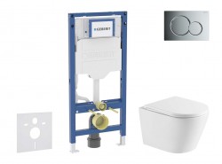 GEBERIT - Duofix Set předstěnové instalace, klozetu Nefia a sedátka softclose, tlačítko Sigma01, lesklý chrom (SANI11CA1161)
