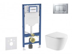 GEBERIT - Duofix Set předstěnové instalace, klozetu Nefia a sedátka softclose, tlačítko Sigma20, lakovaný chrom mat/chrom (SANI11CA2106)