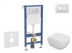 GEBERIT - Duofix Set předstěnové instalace, klozetu Oudee a sedátka softclose, tlačítko Delta, bílá (SANI11CA3128B)