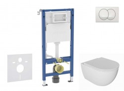 GEBERIT - Duofix Set předstěnové instalace, klozetu Oudee a sedátka softclose, tlačítko Delta, bílá (SANI11CA3136B)