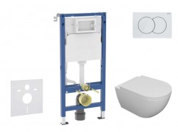 GEBERIT - Duofix Set předstěnové instalace, klozetu Oudee a sedátka softclose, tlačítko Delta01, alpská bílá (SANI11CA3102B)