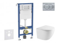 GEBERIT - Duofix Set předstěnové instalace, klozetu Oudee a sedátka softclose, tlačítko Delta01, matný chrom (SANI11CA2105)