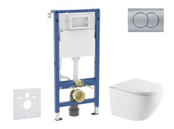 GEBERIT - Duofix Set předstěnové instalace, klozetu Oudee a sedátka softclose, tlačítko Delta01, matný chrom (SANI11CA2111)