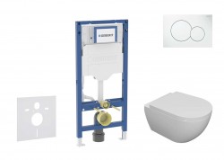 GEBERIT - Duofix Set předstěnové instalace, klozetu Oudee a sedátka softclose, tlačítko Sigma01, alpská bílá (SANI11CA3100B)