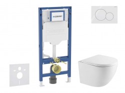 GEBERIT - Duofix Set předstěnové instalace, klozetu Oudee a sedátka softclose, tlačítko Sigma01, alpská bílá (SANI11CA3195)
