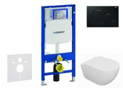 GEBERIT - Duofix Set předstěnové instalace, klozetu Oudee a sedátka softclose, tlačítko Sigma01, černá (SANI11CA5107)