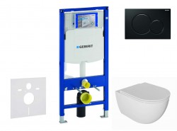 GEBERIT - Duofix Set předstěnové instalace, klozetu Oudee a sedátka softclose, tlačítko Sigma01, černá (SANI11CA5133)