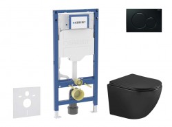 GEBERIT - Duofix Set předstěnové instalace, klozetu Oudee a sedátka softclose, tlačítko Sigma01, černá (SANI11CA5508)