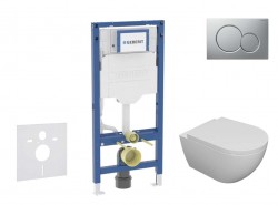 GEBERIT - Duofix Set předstěnové instalace, klozetu Oudee a sedátka softclose, tlačítko Sigma01, lakovaný matný chrom (SANI11CA1103B)