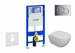 GEBERIT - Duofix Set předstěnové instalace, klozetu Oudee a sedátka softclose, tlačítko Sigma01, lesklý chrom (SANI11CA1100)