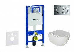 GEBERIT - Duofix Set předstěnové instalace, klozetu Oudee a sedátka softclose, tlačítko Sigma01, lesklý chrom (SANI11CA1120)