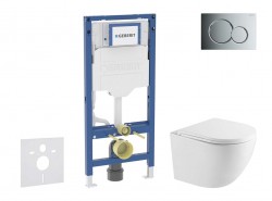 GEBERIT - Duofix Set předstěnové instalace, klozetu Oudee a sedátka softclose, tlačítko Sigma01, lesklý chrom (SANI11CA1158)