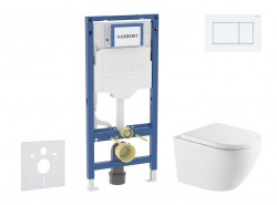 GEBERIT - Duofix Set předstěnové instalace, klozetu Oudee a sedátka softclose, tlačítko Sigma20, bílá/bílá mat (SANI11CA31134)
