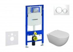 GEBERIT - Duofix Set předstěnové instalace, klozetu Oudee a sedátka softclose, tlačítko Sigma20, bílá/chrom (SANI11CA3103)