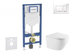 GEBERIT - Duofix Set předstěnové instalace, klozetu Oudee a sedátka softclose, tlačítko Sigma20, bílá/chrom (SANI11CA31130)
