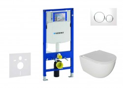 GEBERIT - Duofix Set předstěnové instalace, klozetu Oudee a sedátka softclose, tlačítko Sigma20, bílá/chrom (SANI11CA3114)