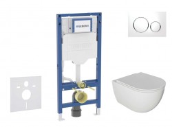 GEBERIT - Duofix Set předstěnové instalace, klozetu Oudee a sedátka softclose, tlačítko Sigma20, bílá/chrom (SANI11CA3114B)
