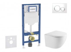 GEBERIT - Duofix Set předstěnové instalace, klozetu Oudee a sedátka softclose, tlačítko Sigma20, bílá/chrom (SANI11CA3196)