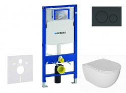 GEBERIT - Duofix Set předstěnové instalace, klozetu Oudee a sedátka softclose, tlačítko Sigma20, černá lesk/černá mat (SANI11CA5131)