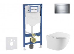 GEBERIT - Duofix Set předstěnové instalace, klozetu Oudee a sedátka softclose, tlačítko Sigma20, chrom (SANI11CA1159)