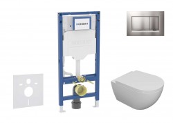 GEBERIT - Duofix Set předstěnové instalace, klozetu Oudee a sedátka softclose, tlačítko Sigma20, lakovaný chrom mat/chrom (SANI11CA1102B)