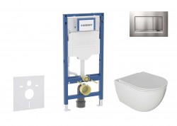 GEBERIT - Duofix Set předstěnové instalace, klozetu Oudee a sedátka softclose, tlačítko Sigma20, lakovaný chrom mat/chrom (SANI11CA1122B)