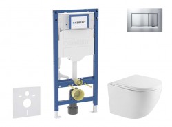 GEBERIT - Duofix Set předstěnové instalace, klozetu Oudee a sedátka softclose, tlačítko Sigma20, lakovaný chrom mat/chrom (SANI11CA2103)