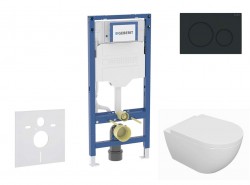 GEBERIT - Duofix Set předstěnové instalace, klozetu Oudee a sedátka softclose, tlačítko Sigma20, matná černá/černá (SANI11CA5108B)