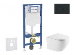 GEBERIT - Duofix Set předstěnové instalace, klozetu Oudee a sedátka softclose, tlačítko Sigma20, matná černá/černá (SANI11CA5169)