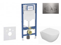 GEBERIT - Duofix Set předstěnové instalace, klozetu Oudee a sedátka softclose, tlačítko Sigma20, nerez (SANI11CA6100B)