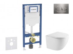 GEBERIT - Duofix Set předstěnové instalace, klozetu Oudee a sedátka softclose, tlačítko Sigma20, nerez (SANI11CA6170)