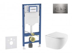 GEBERIT - Duofix Set předstěnové instalace, klozetu Oudee a sedátka softclose, tlačítko Sigma20, nerez (SANI11CA6173)