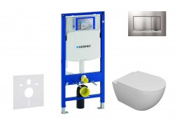 GEBERIT - Duofix Set předstěnové instalace, klozetu Oudee a sedátka softclose, tlačítko Sigma30, lakovaný chrom mat/chrom (SANI11CA1102)