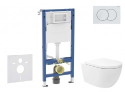 GEBERIT - Duofix Set předstěnové instalace, klozetu Oudee Vortex a sedátka softclose, tlačítko Delta01, alpská bílá (SANI11CA3179B)