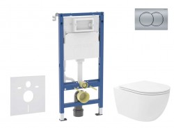 GEBERIT - Duofix Set předstěnové instalace, klozetu Oudee Vortex a sedátka softclose, tlačítko Delta01, matný chrom (SANI11CA1157B)