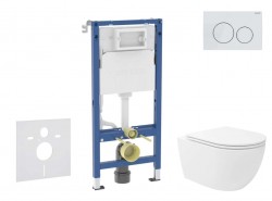 GEBERIT - Duofix Set předstěnové instalace, klozetu Oudee Vortex a sedátka softclose, tlačítko Delta20, alpská bílá (SANI11CA3193B)
