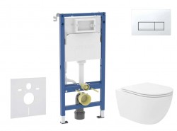 GEBERIT - Duofix Set předstěnové instalace, klozetu Oudee Vortex a sedátka softclose, tlačítko Delta50, alpská bílá (SANI11CA3192B)