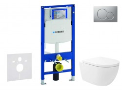 GEBERIT - Duofix Set předstěnové instalace, klozetu Oudee Vortex a sedátka softclose, tlačítko Sigma01, lakovaný matný chrom (SANI11CA1149)