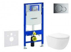GEBERIT - Duofix Set předstěnové instalace, klozetu Oudee Vortex a sedátka softclose, tlačítko Sigma01, lesklý chrom (SANI11CA1146)
